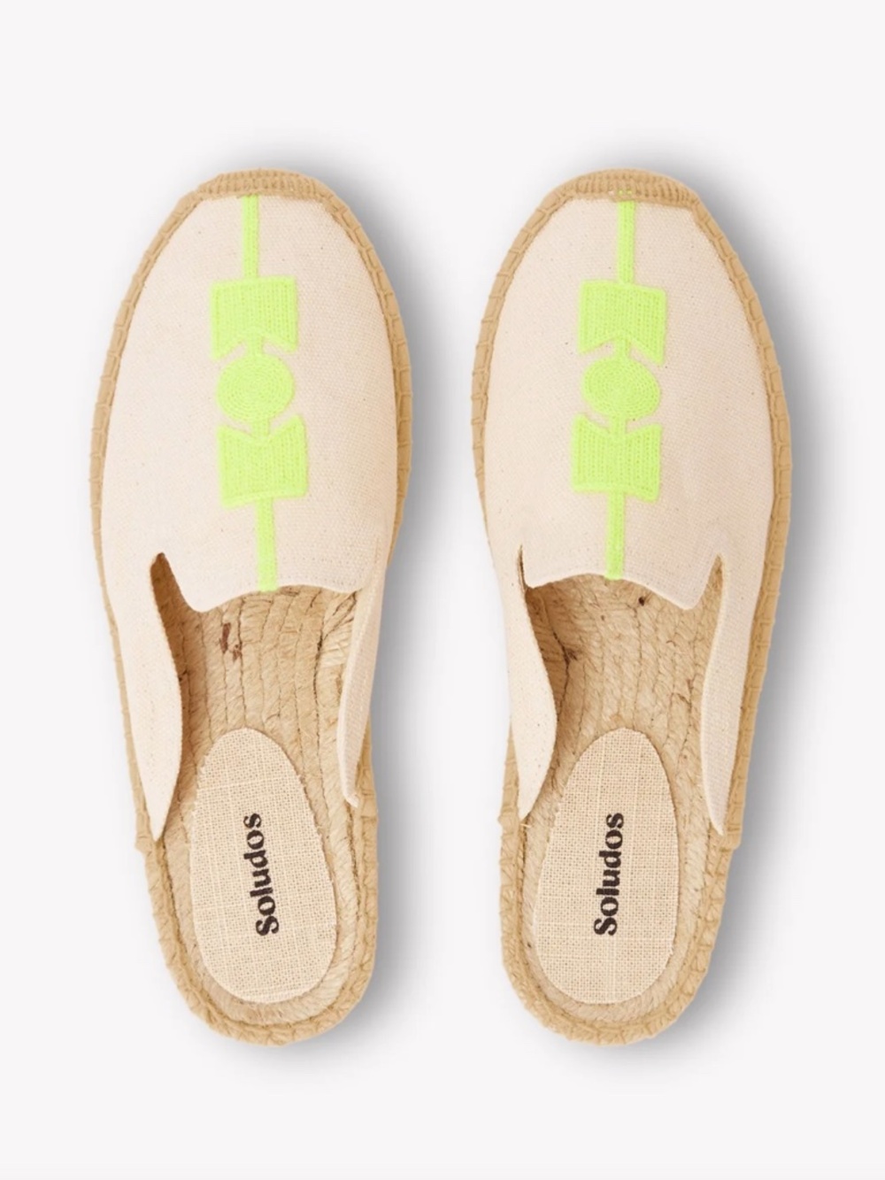 Molyan x Soludos Womens Smoking Mule Espadrille in Neon Yellow Size 10-10.5 New